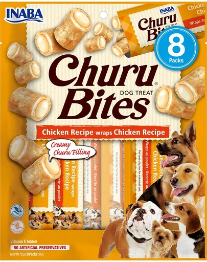 INABA Churu Bite Chicken 8x12g învelișuri de pui pentru câini