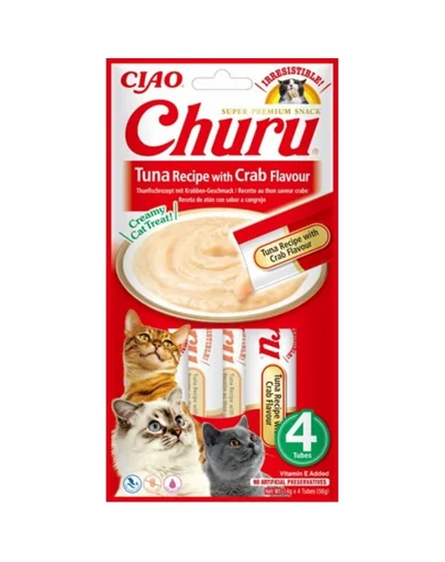 INABA Churu Tuna with crab flavour 4x14g ton si crab pentru pisici