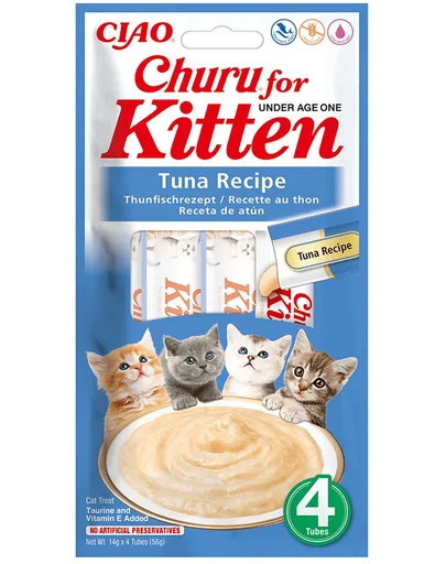 INABA Kitten Tuna 4x14 g recompensa cu ton pentru pisoi
