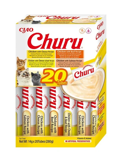 INABA Churu Variety Chicken&amp;Beef pui si vita pentru pisici multibox 20x14 g (280 g)