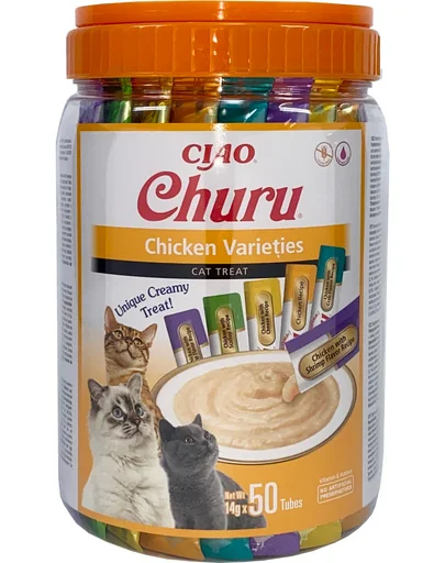 INABA Churu Variety Chicken Mix recompense cu pui pentru pisici 50x14g (700g)