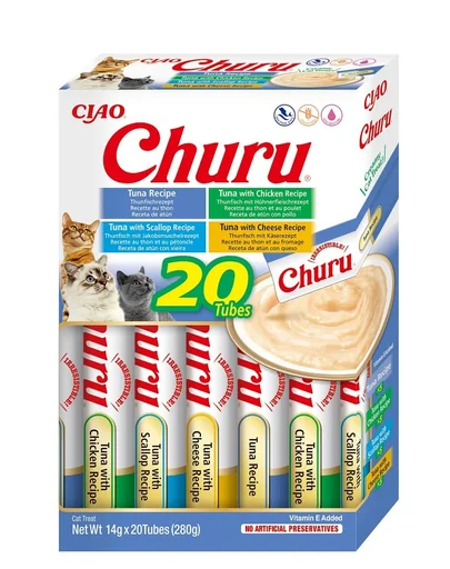 INABA Churu Variety Tuna recompense cu ton pentru pisici multibox 20x14 g (280 g)