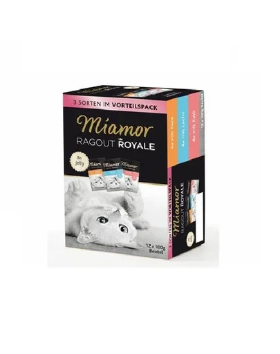 MIAMOR Ragout Royale Multibox hrana pisici 12x100 g curcan, somon si vitel in aspic