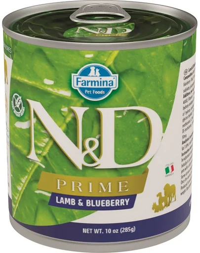 FARMINA N&amp;D Prime - Hrană umedă pentru câini cu miel &amp; afine 285 g