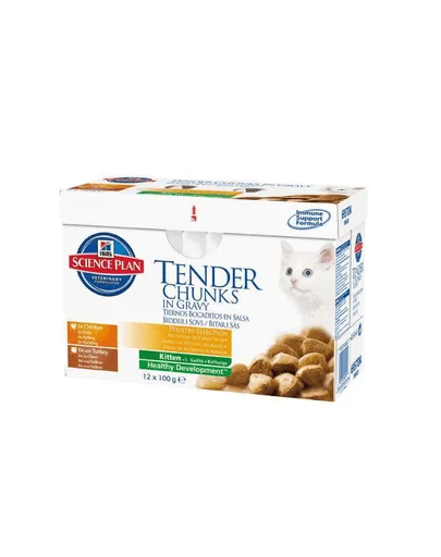 HILL'S Science Plan Feline Kitten Multipack Pui și Curcan 12 x 85 g