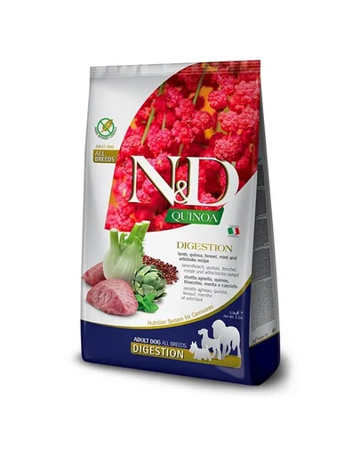FARMINA N&amp;D Quinoa Dog Adult medium maxi Digestion Lamb, fennel 2,5 kg Hrana pentru caini talie medie si mare cu tulburari digestive, cu miel si fenicul