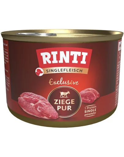 RINTI Singlefleisch Exclusive Goat Pure carne de capra hrana monoproteica pentru caini 185 g