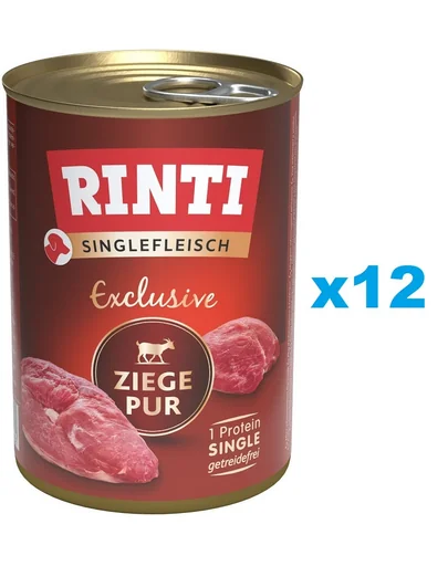 RINTI Singlefleisch Exclusive Goat Pure set conserve monoproteice 12x400 g pentru caini