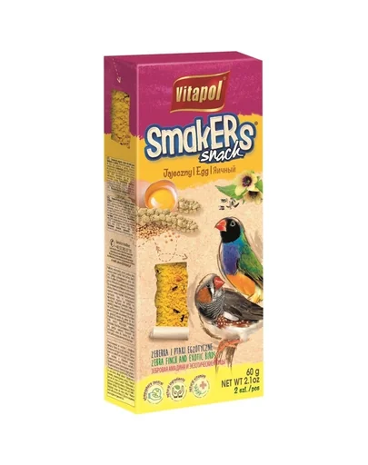 Batoane cu ou pentru cinteze zebră și păsări exotice mici VITAPOL Smakers, 2 bucăți