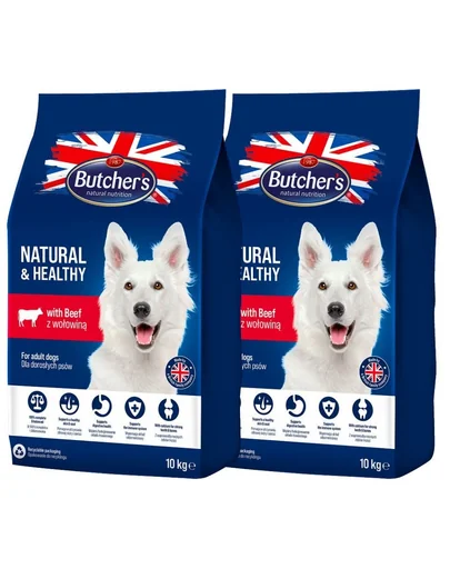 BUTCHER'S Natural&Healthy hrana caini cu vita 20 kg (2 x 10 kg)