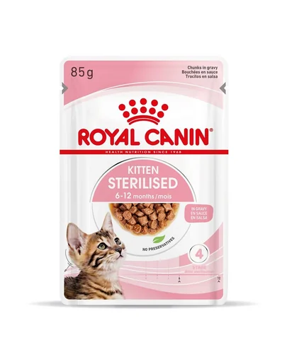 ROYAL CANIN Kitten Sterilised hrană umedă în sos pentru pisoi până la vârsta de 12 luni, sterilizată 48 x 85 g