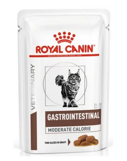 ROYAL CANIN Cat Gastro Intestinal Moderate Calorie 48 x 85 g hrană umedă pentru pisici cu tulburări gastrointestinale și tendință de supraponderabilitate