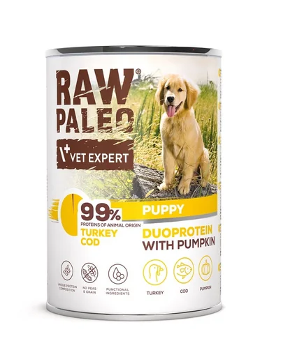 Hrana umeda RAW PALEO Turkey Cod Puppy 400g cod si curcan pentru catelusi