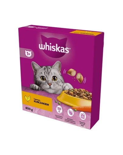 WHISKAS Adult+1 Hrana pisici adulte, cu pui 800g