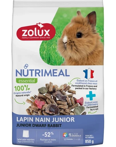 ZOLUX NUTRIMEAL 4 Hrana complexa pentru iepuri miniaturali junior 850 g