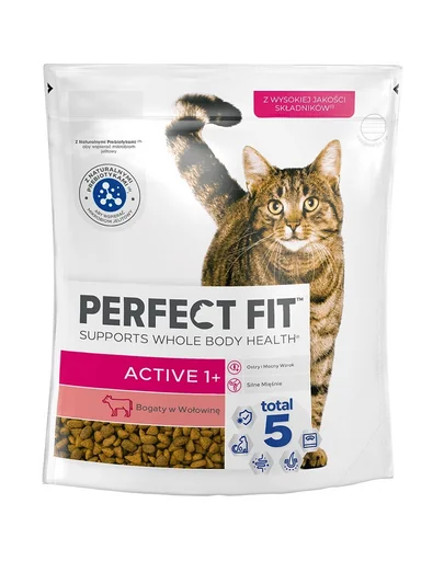 PERFECT FIT Active 1+ Mancare uscata cu carne de vita pentru pisici 750g