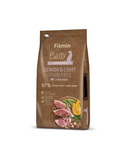 FITMIN Dog Purity Grain Free Senior &amp; Light cu miel 12 kg hrană câini seniori și câini supraponderali