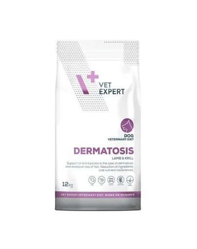 VET EXPERT Veterinary Diet Dog Dermatosis Lamb and Krill 12 kg dieta veterinara pentru caini