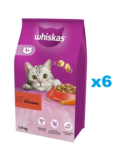 WHISKAS Adult 6x1,4 kg hrana cu vita pentru pisici adulte