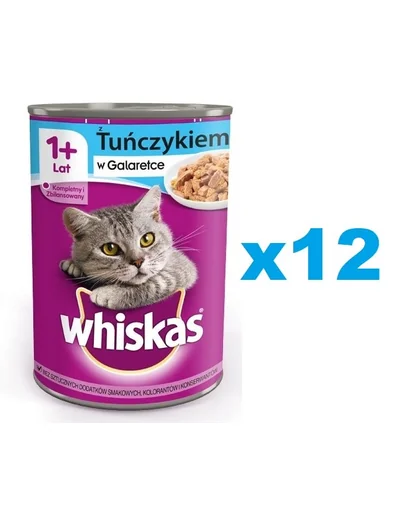 WHISKAS Adult conserve ton in aspic 12x400 g - hrana umeda completa pentru pisici adulte