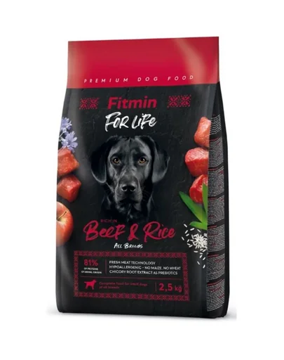 FITMIN Dog For Life Adult Beef Rice 2,5 kg hrana caini toate rasele