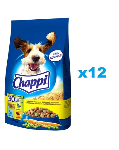 CHAPPI 12x500 g - hrana uscata pentru caini cu pasare si legume