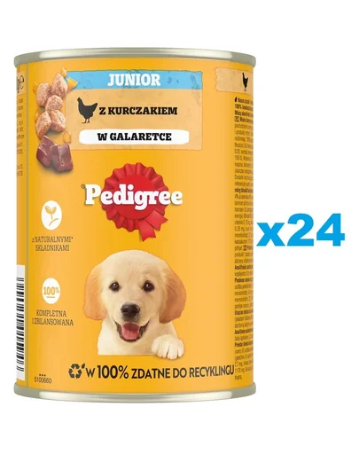 PEDIGREE Junior 24x400g set conserve catei, cu pui in aspic