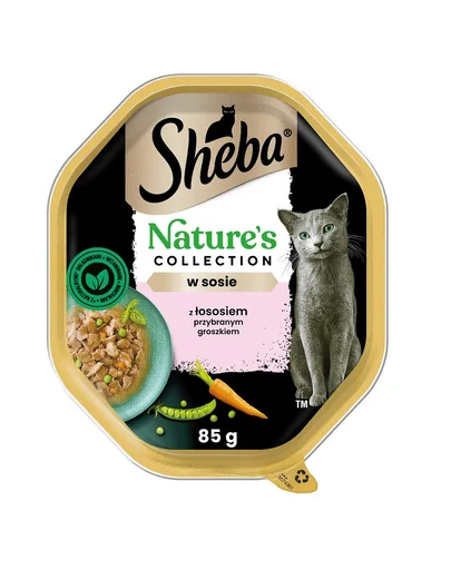 SHEBA Nature's Collection 85 g mancare pisica, in sos cu somon si mazare