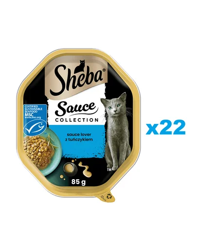 SHEBA Sauce Collection ton in sos 22x85 g hrana umeda completa pentru pisici adulte
