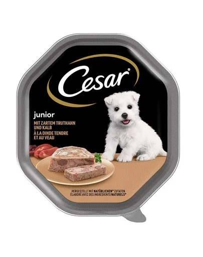 CESAR Junior pate pentru pui de catel 150 g curcan si vitel