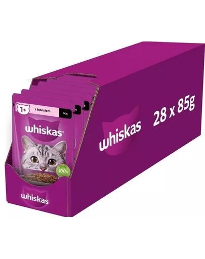 WHISKAS Adult somon in sos plicuri 28x85g hrana pisici adulte