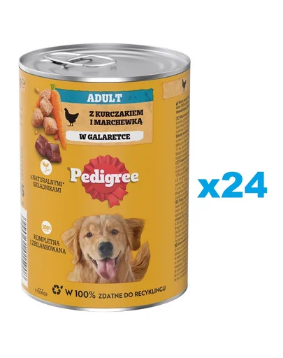 PEDIGREE Adult Set hrana umeda caine, cu pui si morcov 24x400g