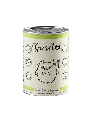 GUSSTO Cat Fresh Chicken Prawns 400 g hrana umeda pentru pisici, cu pui si creveti