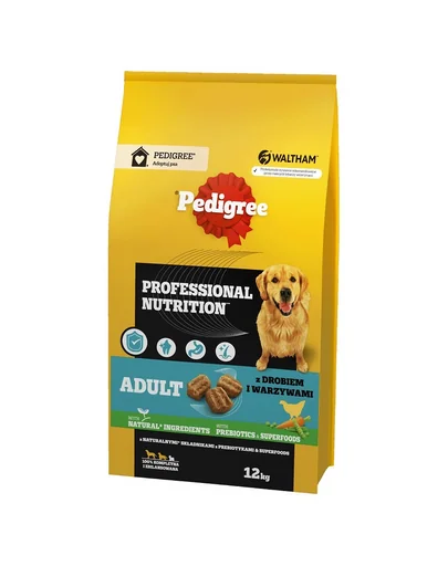 PEDIGREE Adult Professional Nutrition 12 kg cu carne de pasăre și legume pentru câini de talie mare și medie