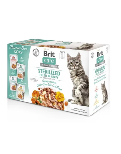 BRIT CARE Fillets in Gravy Box Pouch Sterilized 12X85g Hrana umeda pisici sterilizate