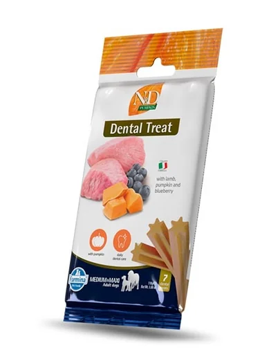 FARMINA N&amp;D Pumpkin Dental Treat Lamb Blueberry Medium/Maxi 100 g batoane dentare pentru caine talie medie si mare