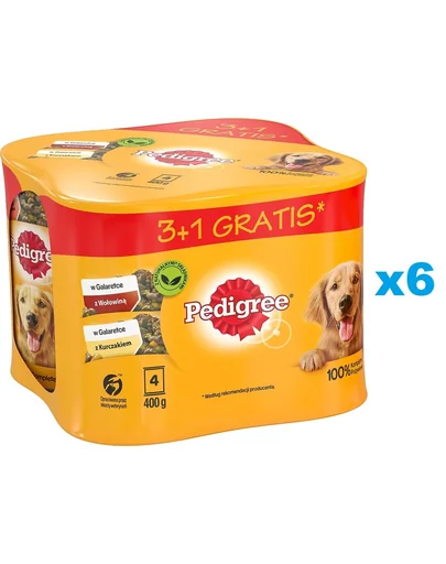 PEDIGREE Adult 24x400 g hrana in jeleu, cu pui si vita