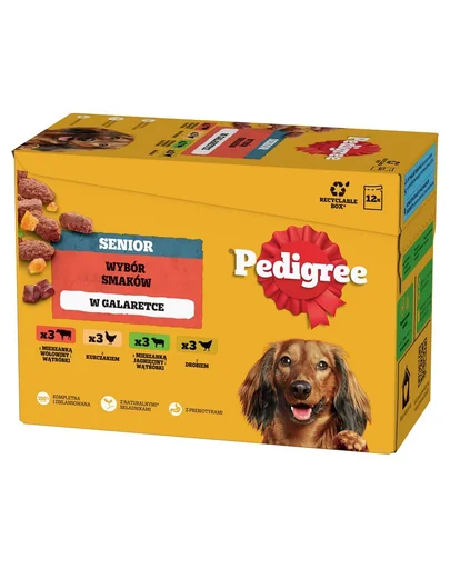 Hrana umeda PEDIGREE Senior 12x100 g 4 sortimente in jeleu