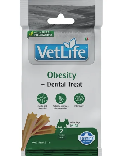 FARMINA Vet Life Dental Treat Obesity Mini 60 g gustaredentară pentru caini supraponderabili de rase mici