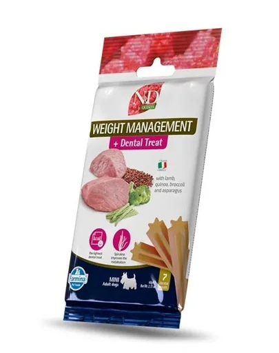 FARMINA N&amp;D Quinoa Dental Treat Weight management Mini 60 g Baton dentar, caine de talie mica