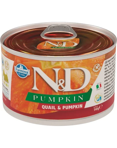 FARMINA N&amp;D Pumpkin - Hrană umedă pentru câini cu dovleac și prepeliță 140 g