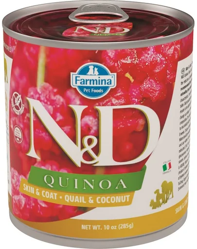 FARMINA N&amp;D Dog Quinoa prepeliță &amp; cocos 285 gr