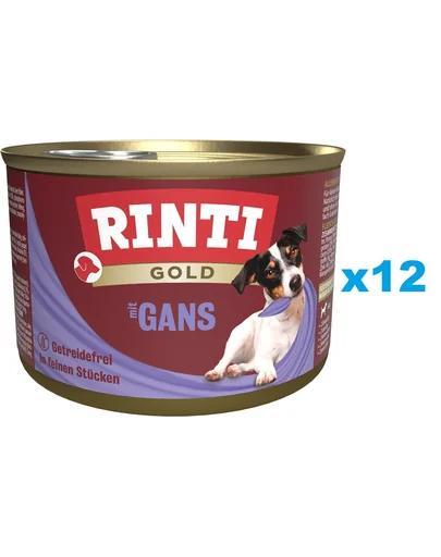 RINTI Gold Goose Mini 12x185 g cu gasca, pentru caini mici