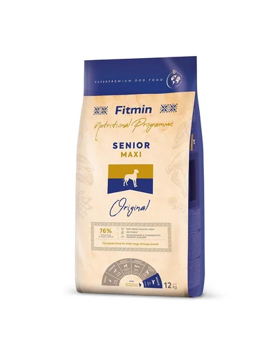 FITMIN dog maxi senior Sac hrana uscata caini seniori de talie mare12 kg