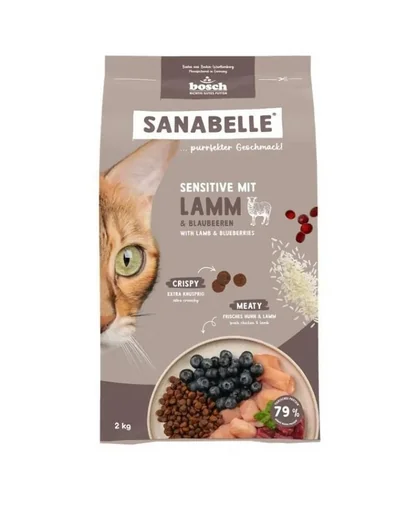 SANABELLE Sensitive hrană pentru pisici cu sistem digestiv sensibil cu miel, 2 kg
