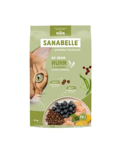 SANABELLE No Grain 8 kg hrană completă fără cereale pentru pisici, cu pui