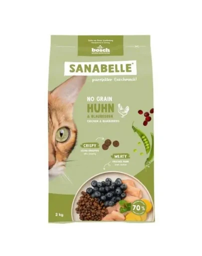 SANABELLE No Grain 2 kg hrană completă fără cereale pentru pisici, cu pui