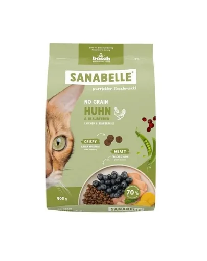 SANABELLE No Grain 400 g hrană completă fără cereale pentru pisici, cu pui