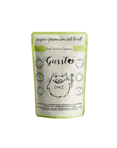 GUSSTO Cat Fresh pui &amp; creveți 85 g hrană umedă pisici