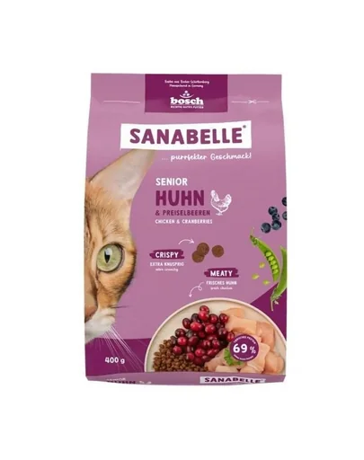 SANABELLE Senior 400 g hrană cu pui pentru pisici adulte și bătrâne